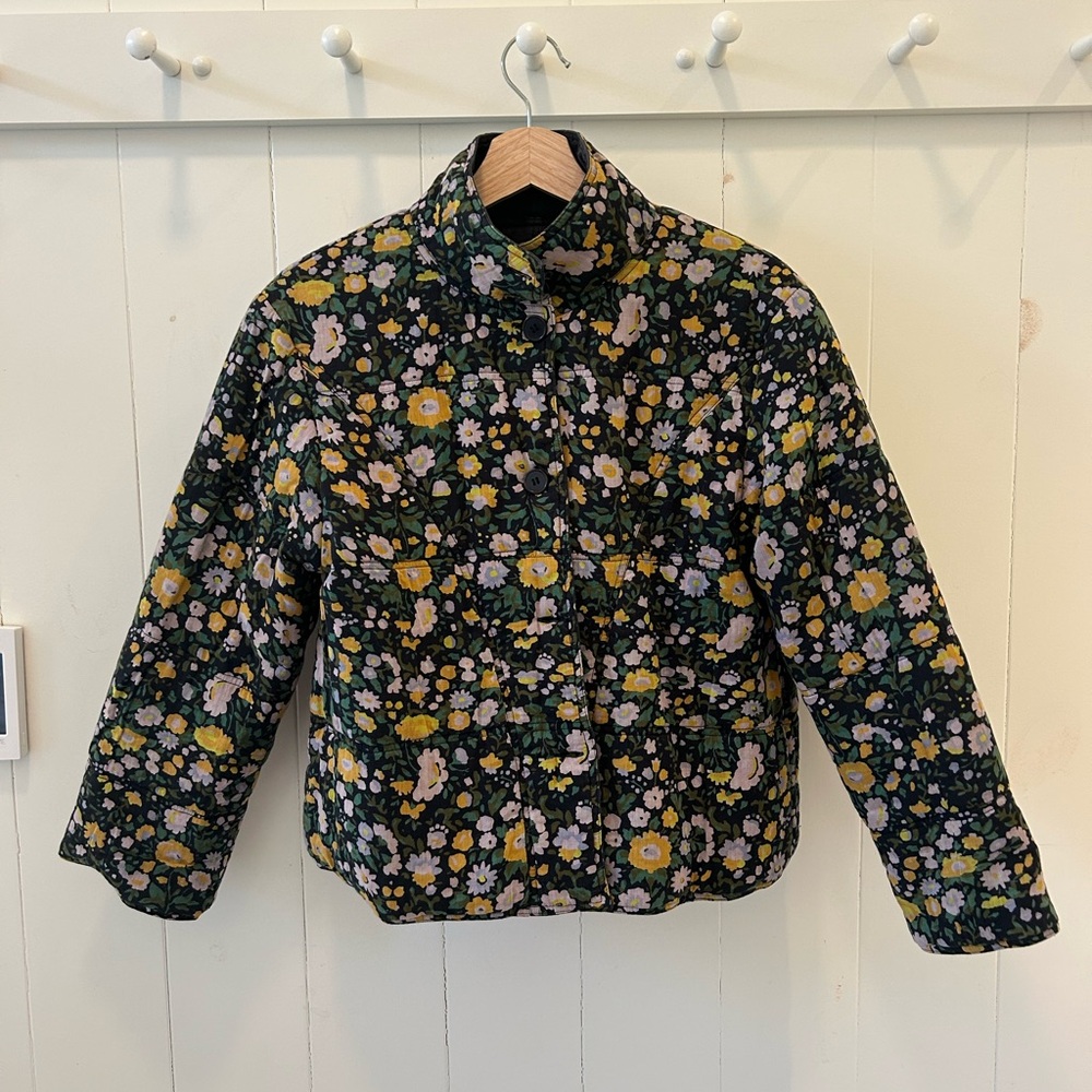 Apiece Apart Reversible Quilted Jacket - floral and navy voile